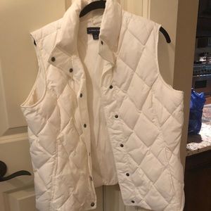 Cream colored puffer vest